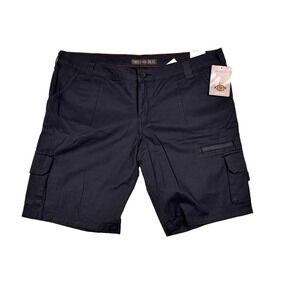 Dickies Relaxed Fit Cargo Shorts Women Sz 18 Black Twill 11" Inseam